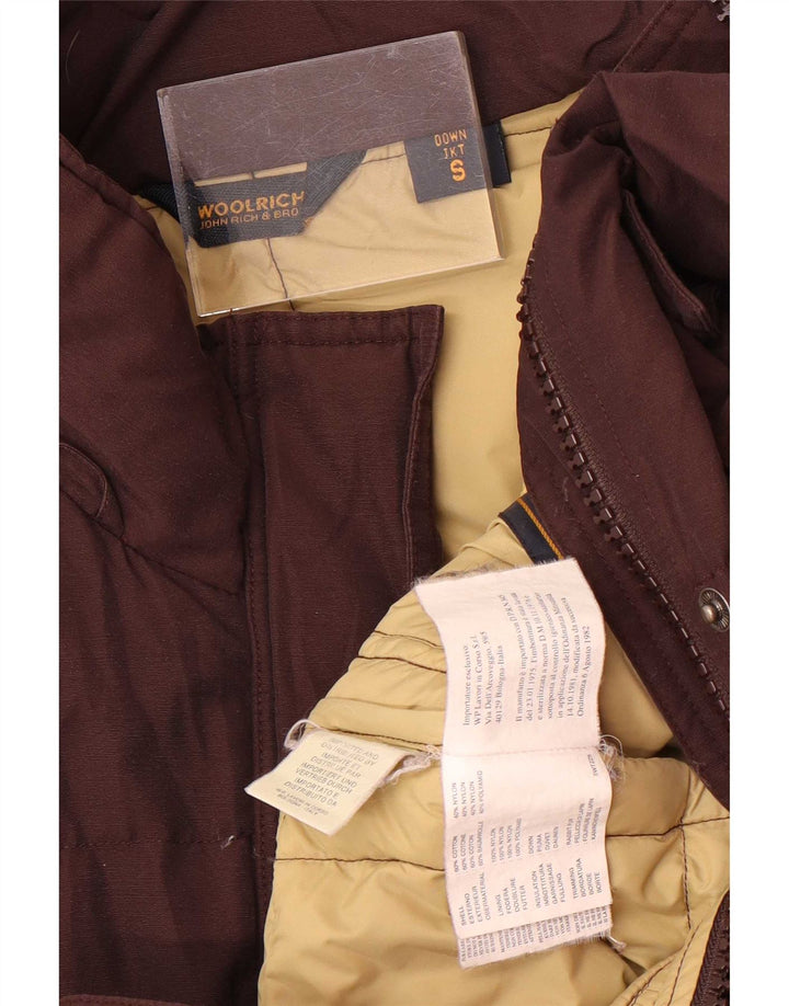 Woolrich Damen Wattierter Mantel UK 10 Small Braune Baumwolle