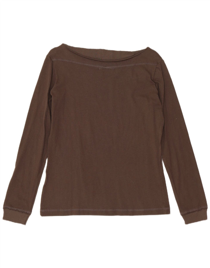 CHAMPION Womens Heritage Fit Top Long Sleeve UK 12 Medium Brown