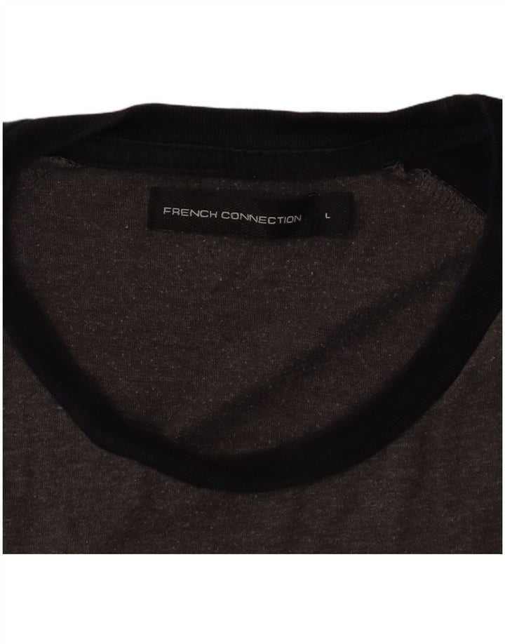 French Connection Herren-T-Shirt mit normaler Passform, Größe L, Grau