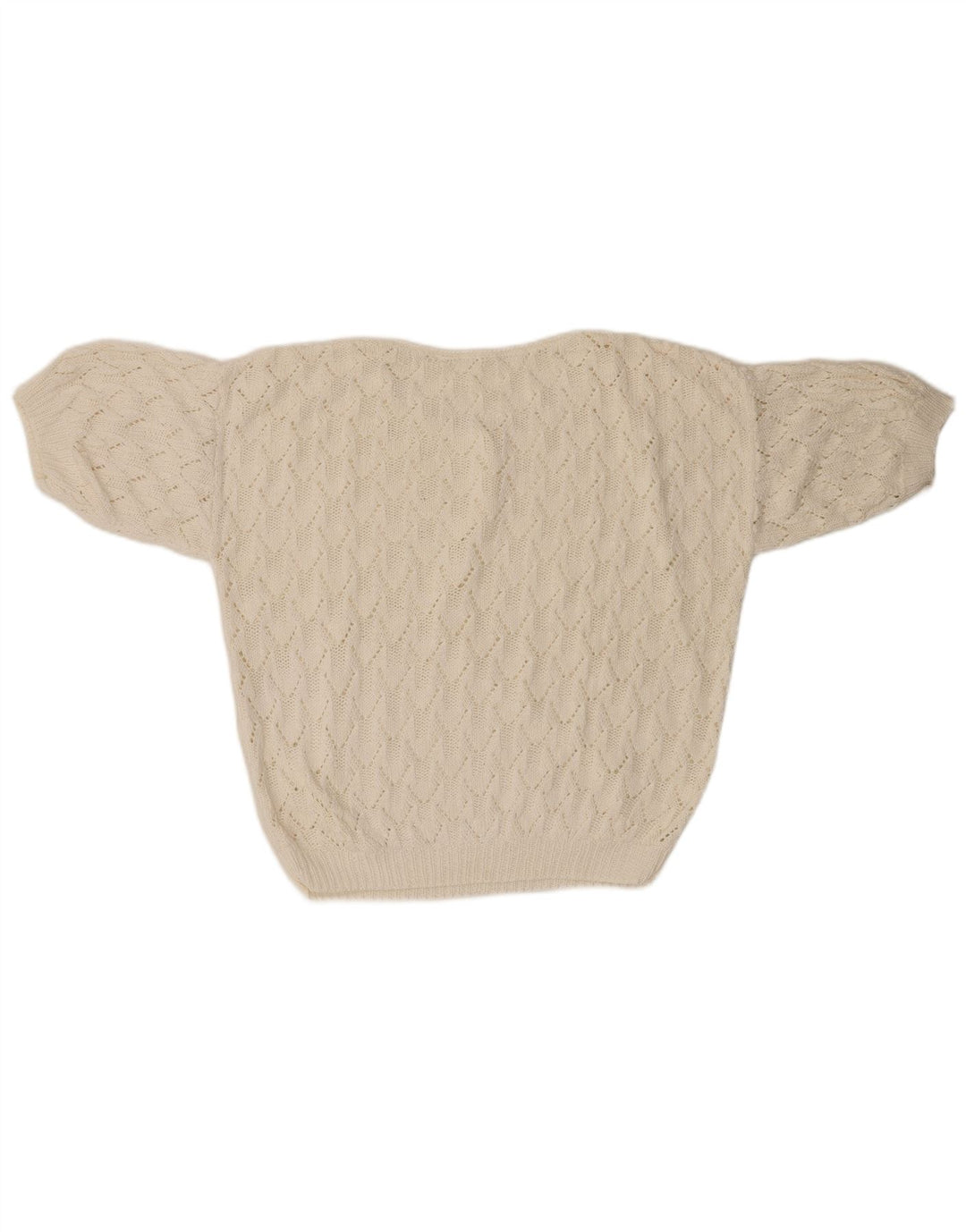 VINTAGE Damen Übergroßer Pullover mit Rundhalsausschnitt UK 18 XL Weiß