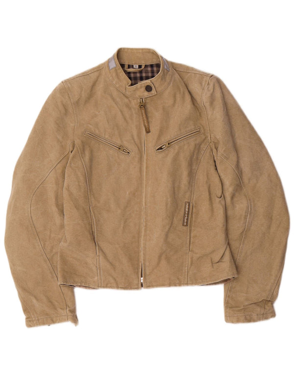 Tucano Urbano Damen Racer Jacke UK 10 Small Beige Baumwolle