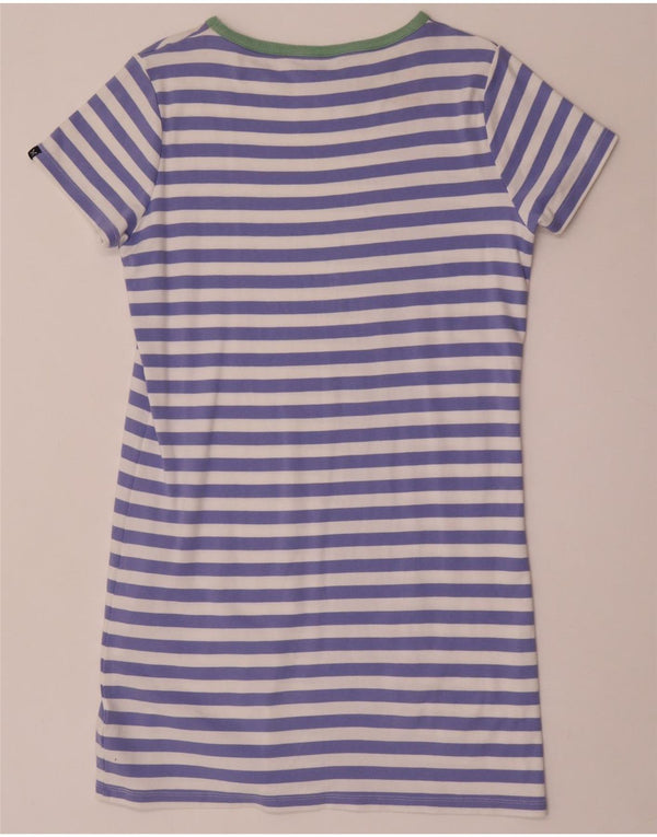 Crew Clothing Damen T-Shirt-Kleid UK 14 Mittelblau gestreift aus Baumwolle