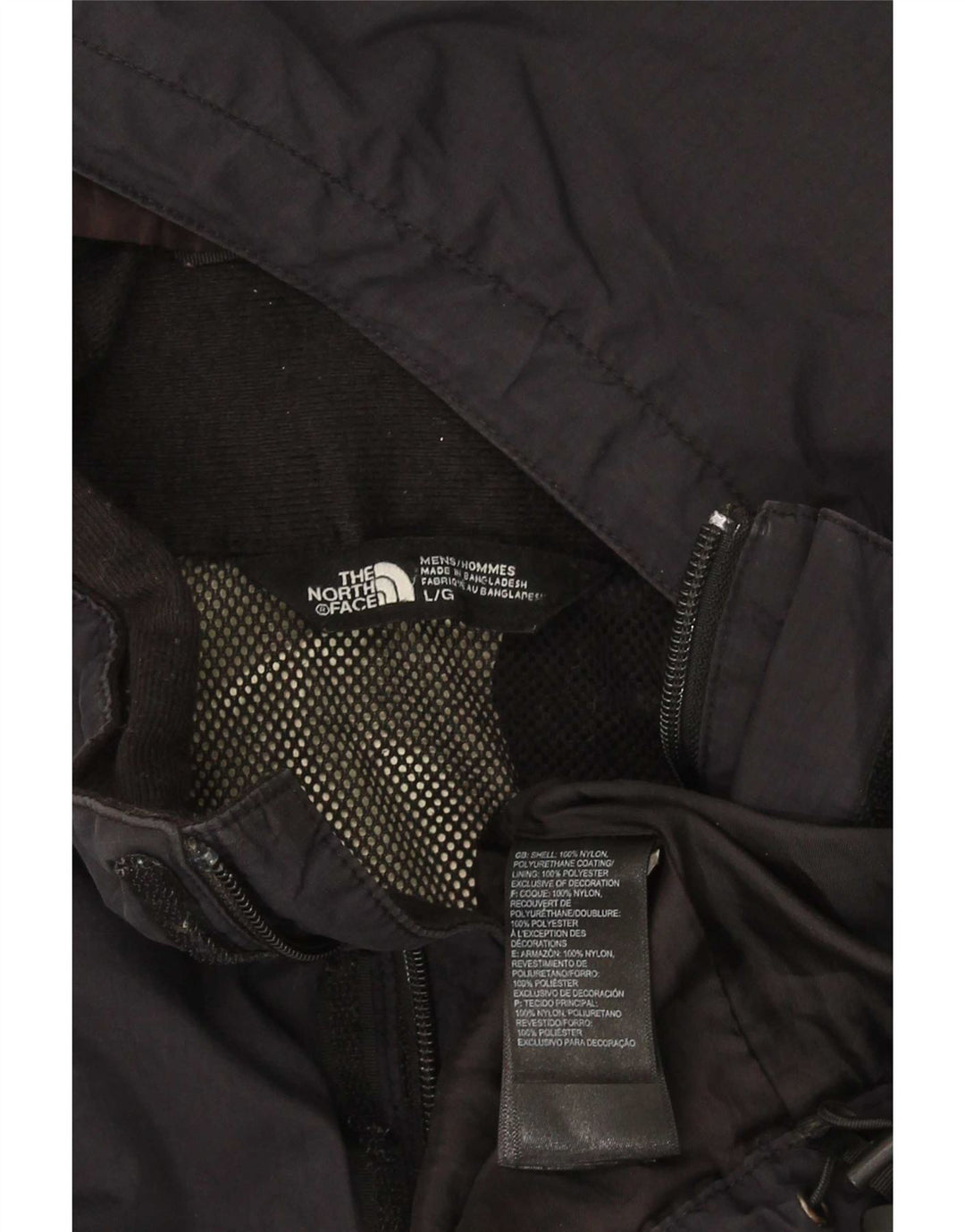 The North Face Herren-Regenjacke mit Kapuze, UK 40, großes schwarzes Nylon