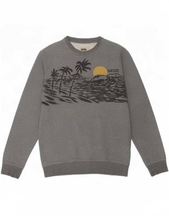 Vans Herren-Sweatshirt mit Grafik, Größe S, Grau, Baumwolle