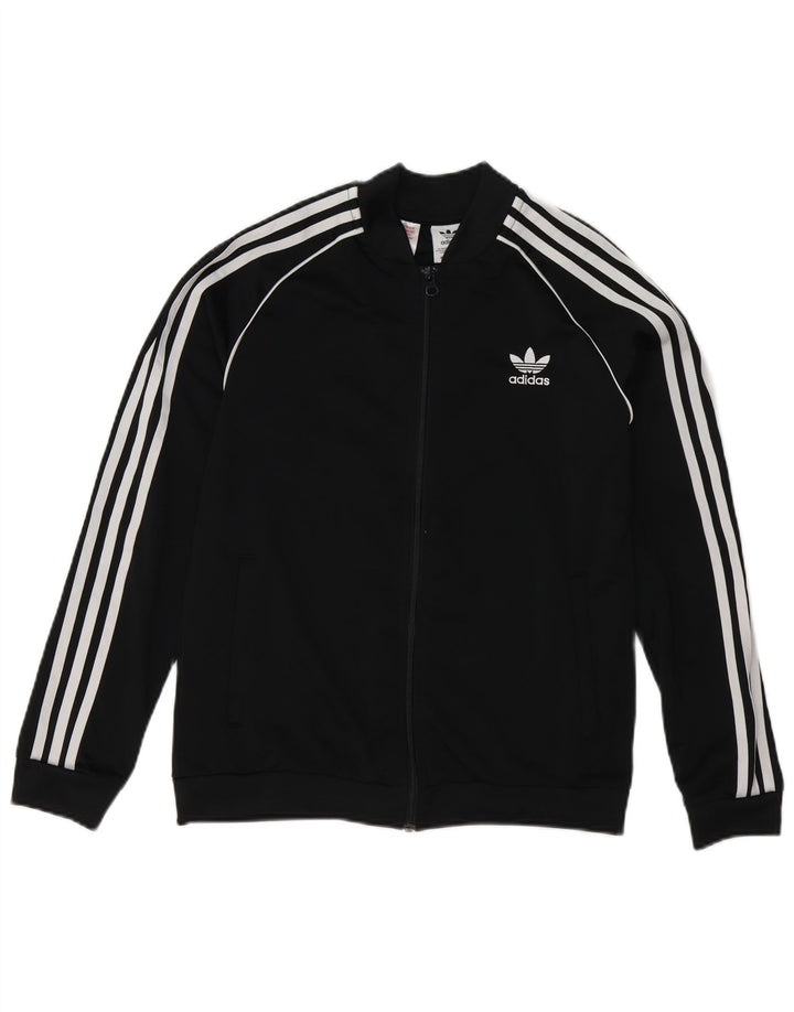Adidas Jungen Trainingsanzug Top Jacke 13-14 Jahre Schwarz Polyester