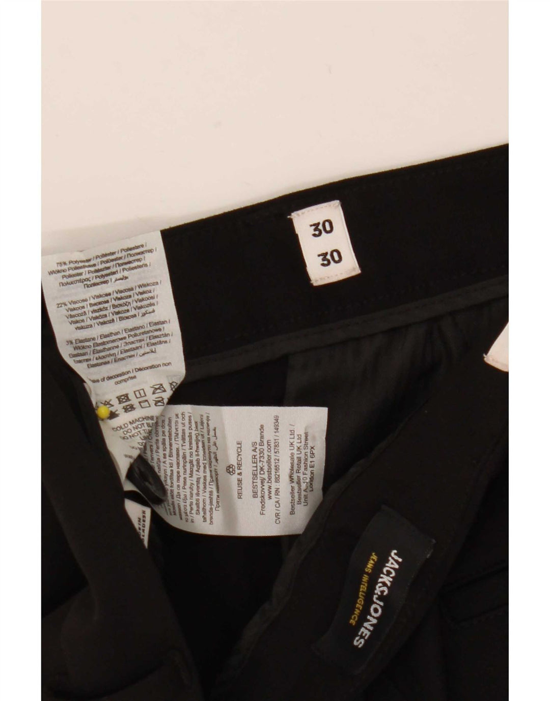 Jack & Jones Herren Marco Slim Chinohose W30 L30 Schwarz Polyester