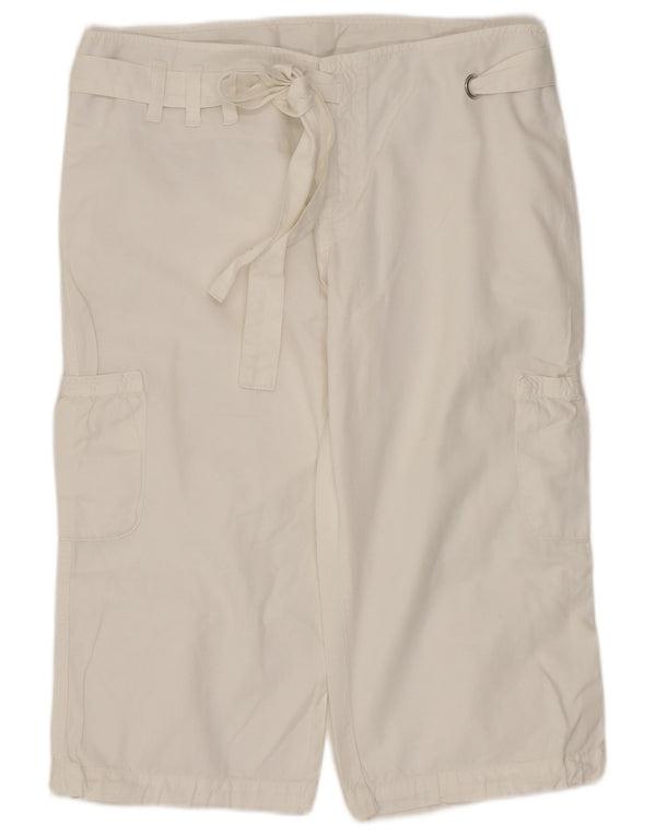 Sisley Damen Cargo-Bermudashorts IT 42 Medium W32 Weiße Baumwolle