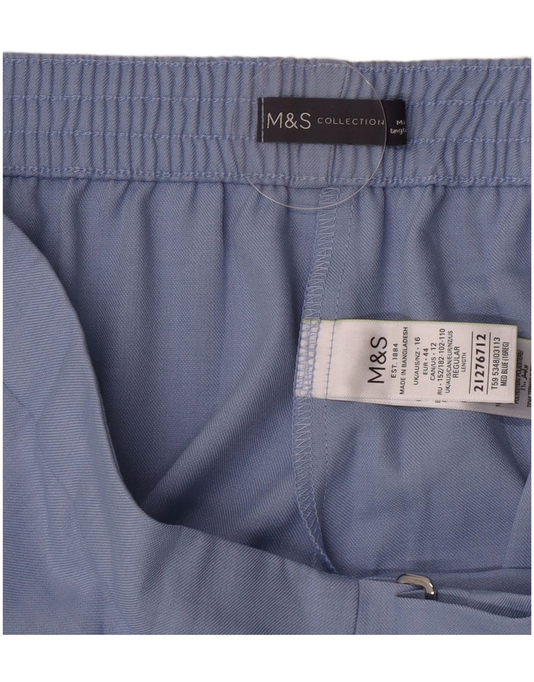 Marks & Spencer Damen-Hose mit normaler Passform, UK 16, Größe L W34 L28, Blau