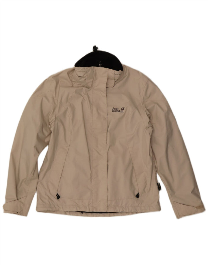 JACK WOLFSKIN Damen Regenjacke UK 12 Medium Beige Polyester