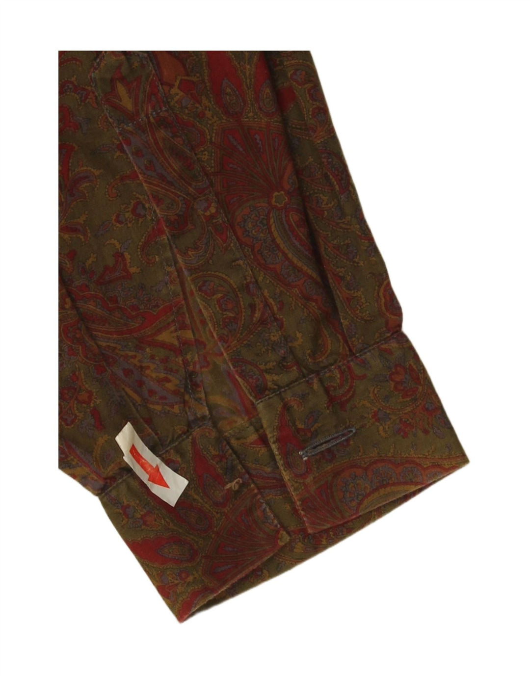 Calbros Damen-Pullover-Hemd in Übergröße, IT 44, mittlere Khaki-Paisley-Baumwolle