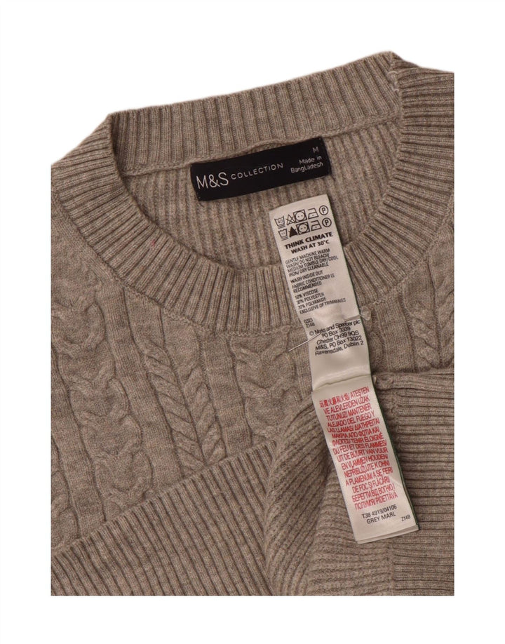 Marks & Spencer Damen-Pullover in Übergröße mit Rundhalsausschnitt, Gr. 14, Mittelgrau