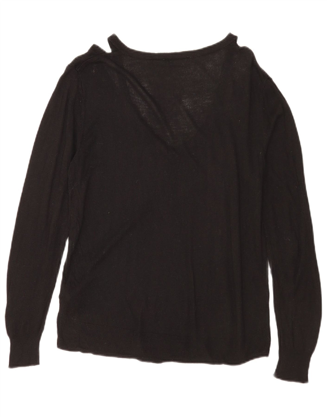 Zara Damen-Pullover mit V-Ausschnitt, Gr. 14, mittlere schwarze Viskose