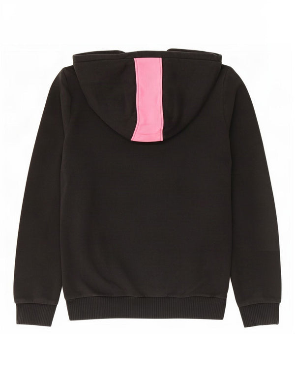 Puma Graphic Hoodie-Pullover für Mädchen, 13–14 Jahre, schwarze Farbblock-Baumwolle