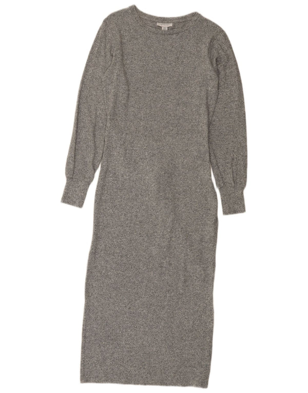 Topshop Damen-Pulloverkleid, Gr. 8, Größe S, grau gefleckte Viskose