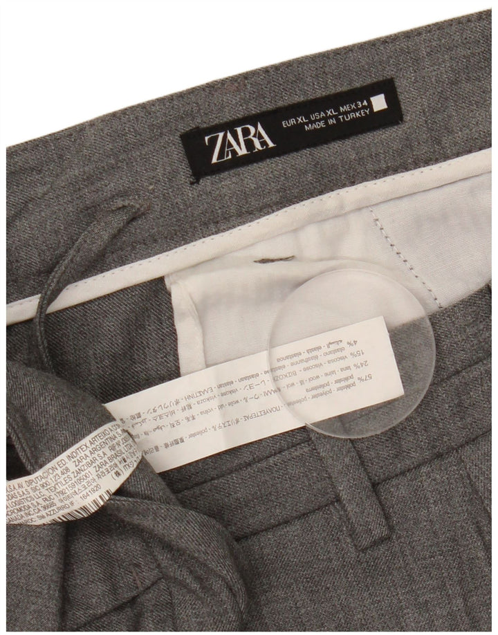 Zara Slim Chino-Hose für Herren, XL, W34, L30, Grau, Polyester