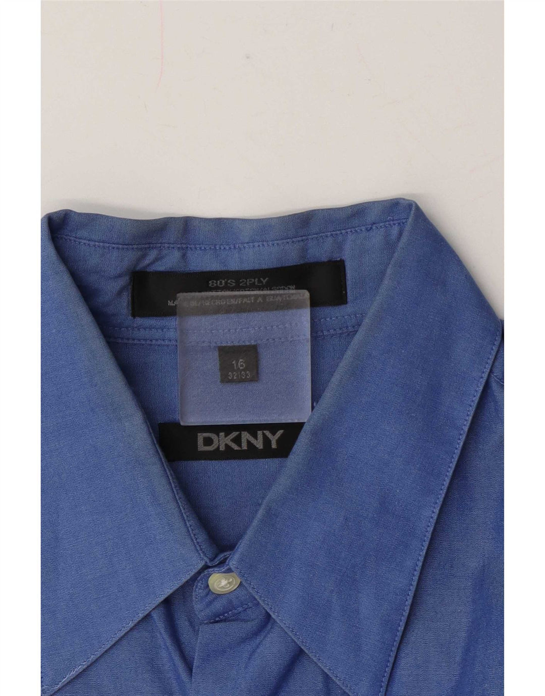 Dkny Herrenhemd, Größe 16, groß, blaue Baumwolle