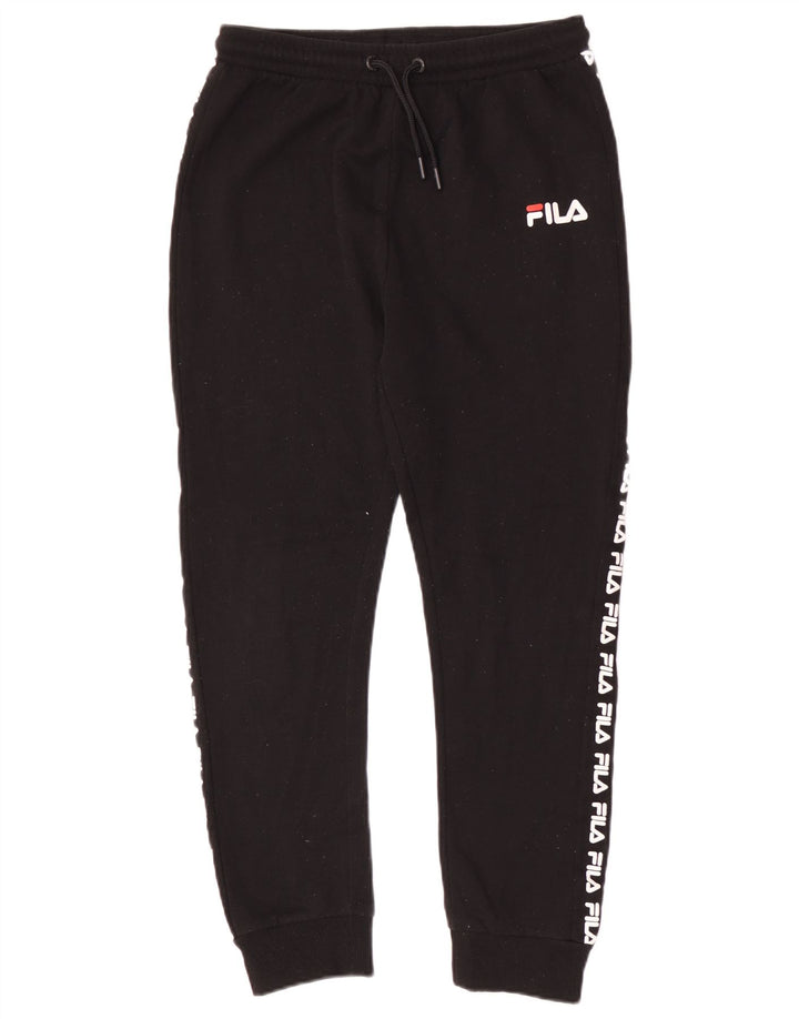 Fila Jungen Grafik-Trainingshose, Jogginghose, 13–14 Jahre, schwarzes Polyester