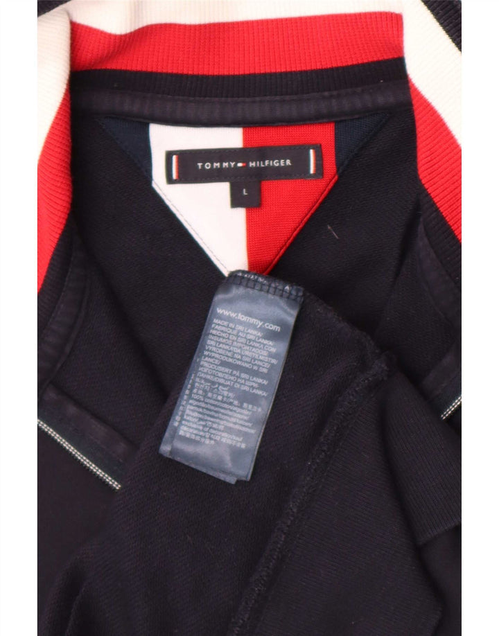 Tommy Hilfiger Herren-Trainingsanzugoberteil, große marineblaue Baumwolle