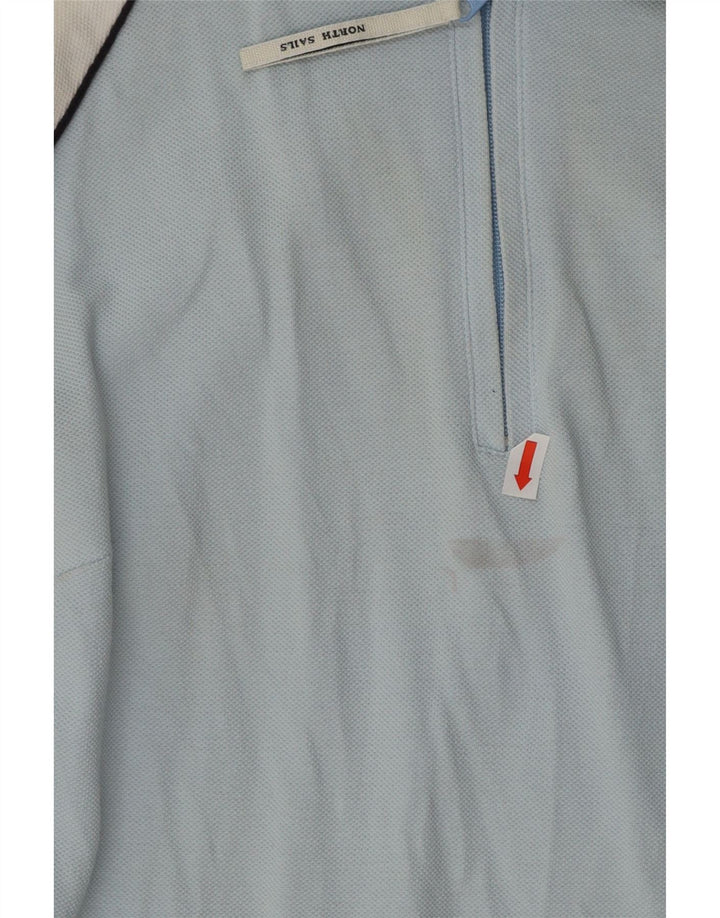 NORTH SAILS Damen Poloshirt mit Reißverschluss, UK 12, Mittelblau, Farbblock