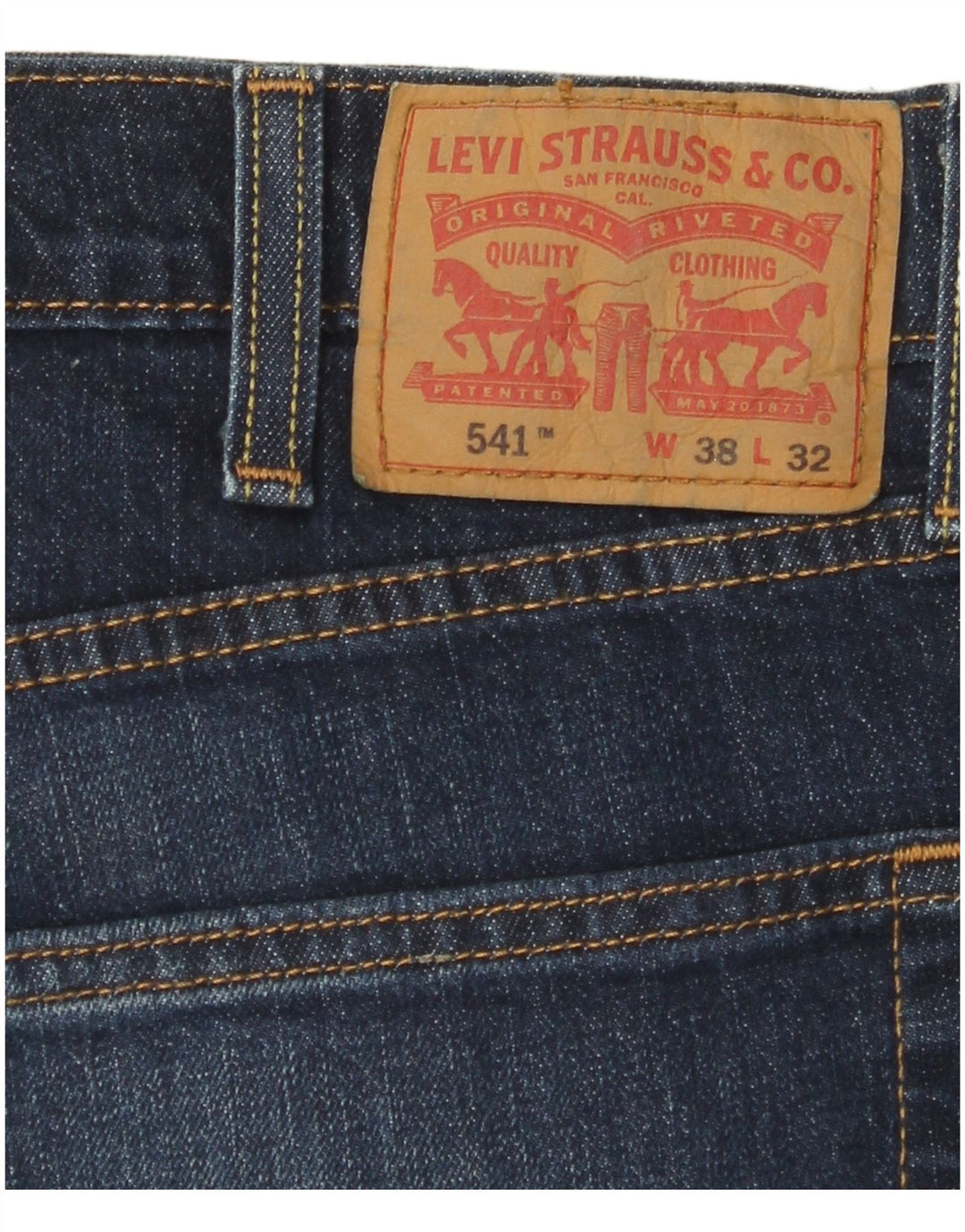 LEVI'S Herren 541 Straight Jeans W38 L32 Marineblaue Baumwolle