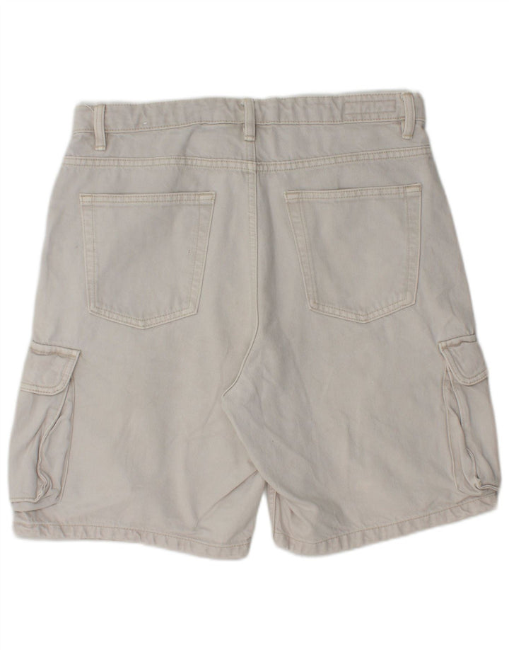 Zara Herren Cargoshorts EU 44 Large W34 Weiße Baumwolle