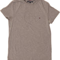 TOMMY HILFIGER Womens T-Shirt Top UK 12 Medium Grey Cotton Vintage Tommy Hilfiger and Second-Hand Tommy Hilfiger from Messina Hembry 