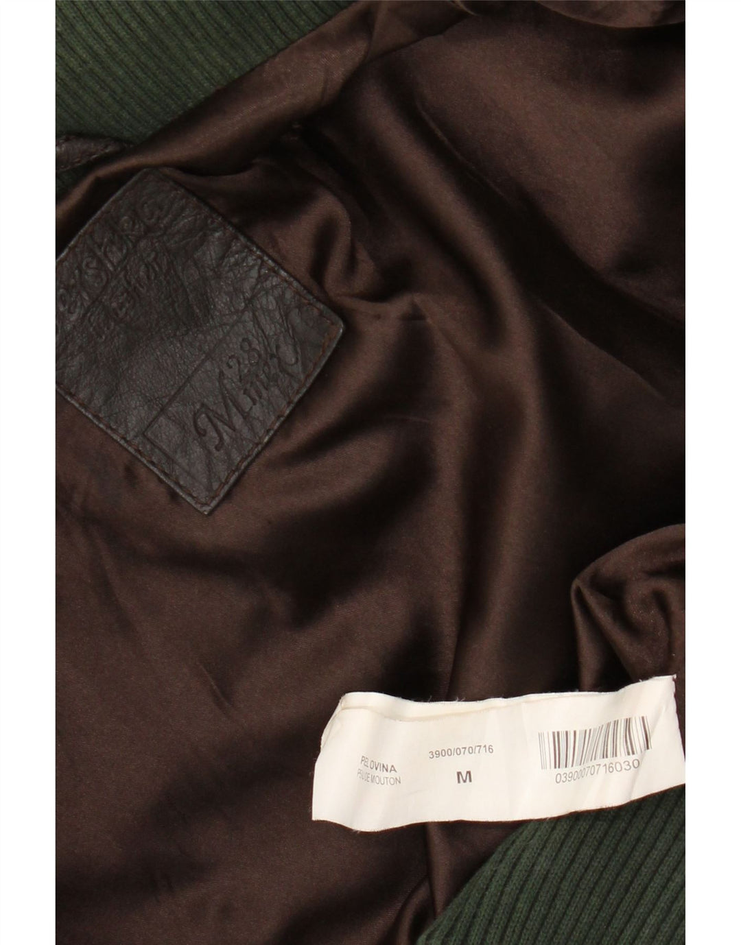 Bershka Damen Bomber-Lederjacke UK 12 Mittelbraunes Leder