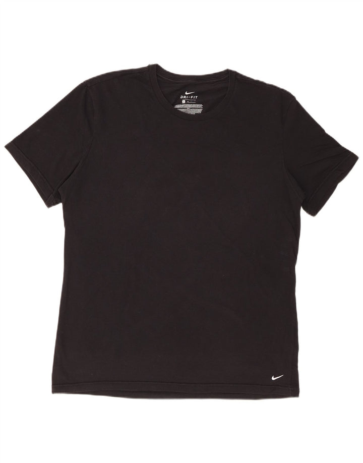 NIKE Herren Dri Fit T-Shirt Top XL Schwarz Baumwolle