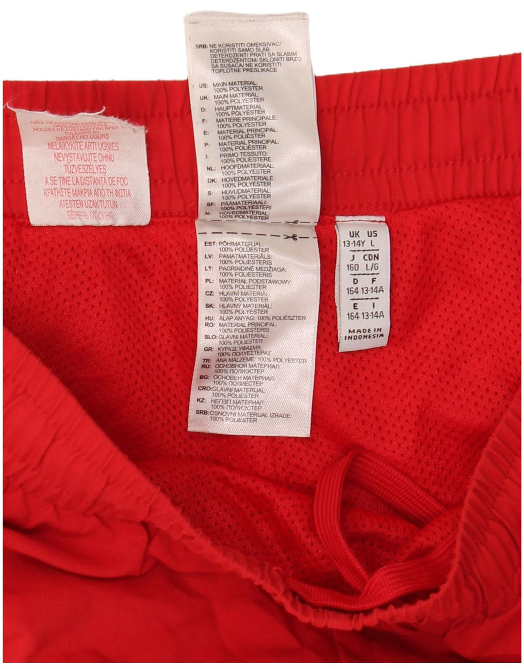 Adidas Jungen Sportshorts 13–14 Jahre, rotes Polyester