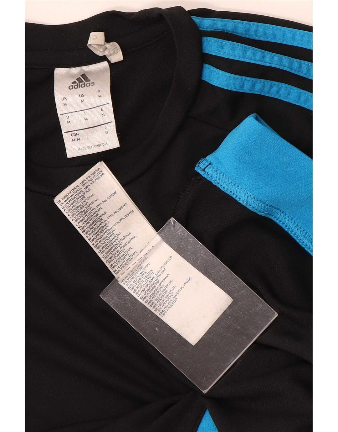 Adidas Herren Climalite T-Shirt Top Medium Schwarz Colourblock Polyester