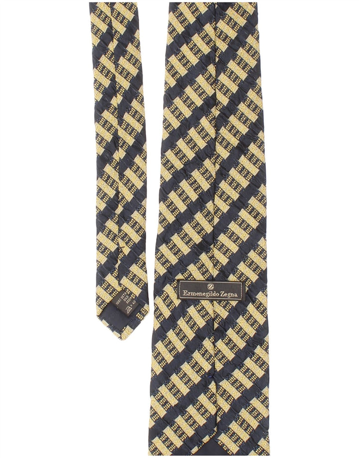 Ermenegildo Zegna Herren-Krawatte, Einheitsgröße, gelb, geometrisch, Seide, klassisch