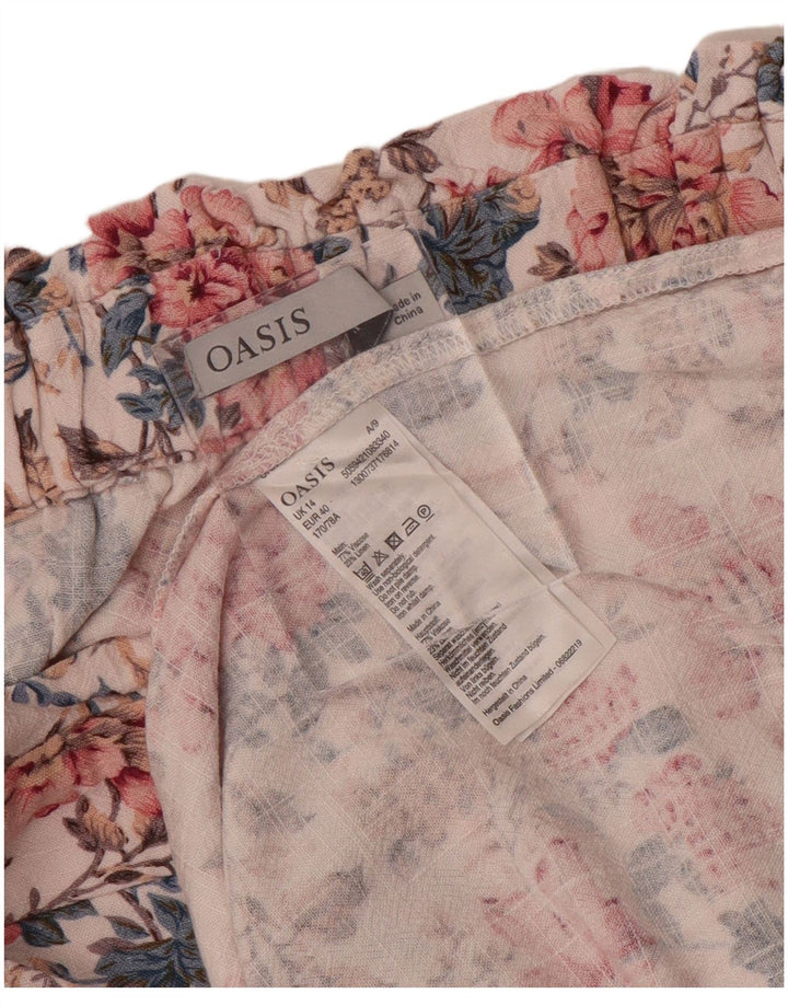 Oasis Damen Midirock UK 14 Medium W30 Mehrfarbige Viskose mit Blumenmuster