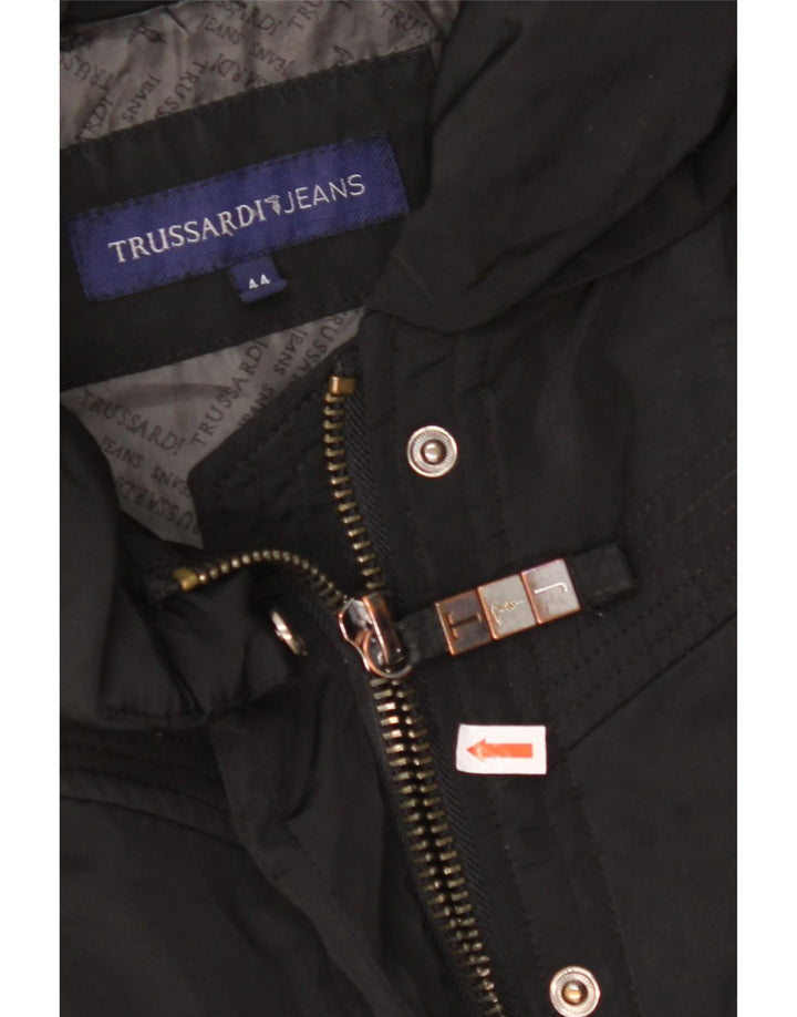 TRUSSARDI JEANS Damen Windjacke IT 44 Mittelschwarzes Polyester