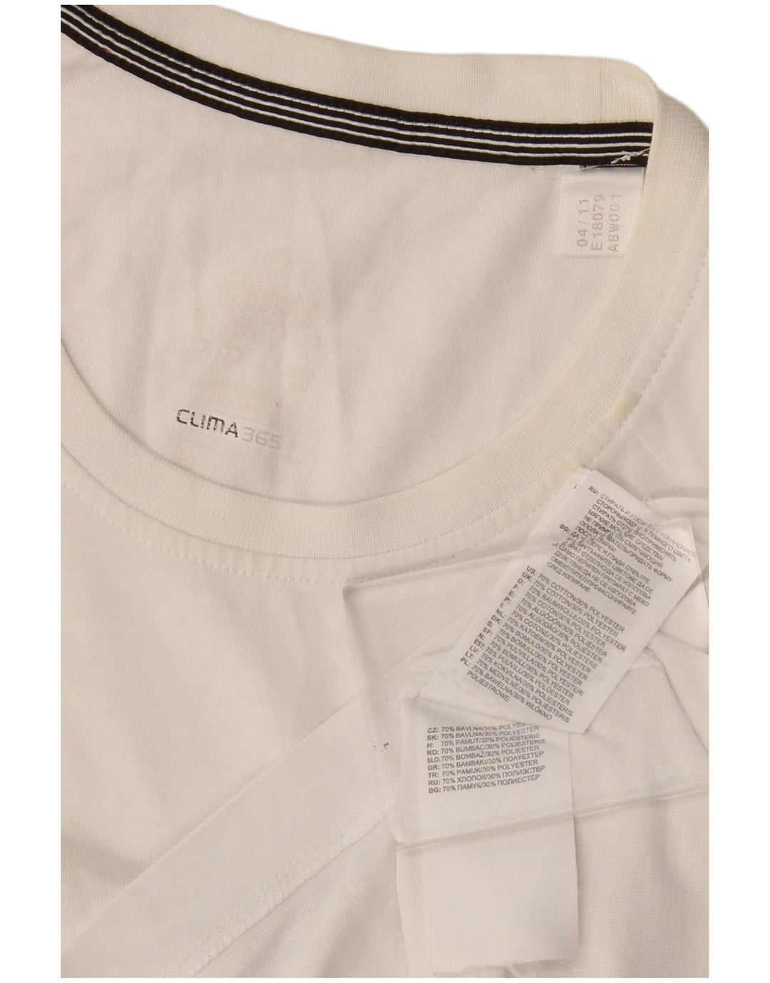 Adidas Herren Clima 365 T-Shirt Top aus mittelweißer Baumwolle