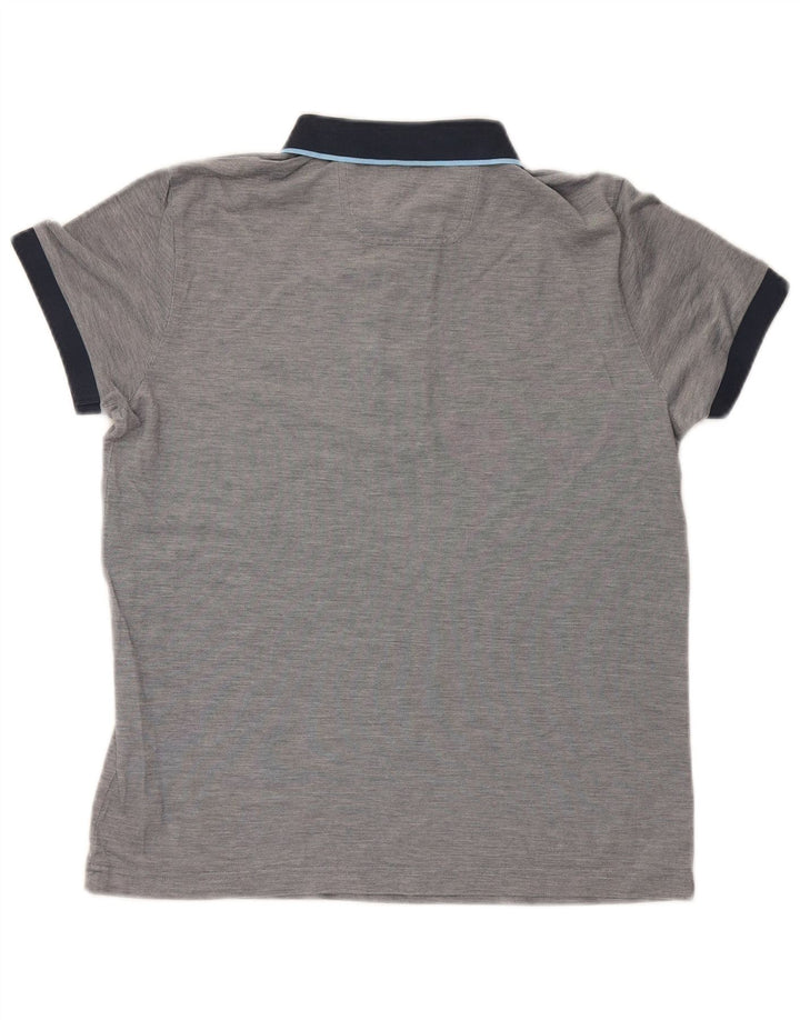 Hugo Boss Herren-Poloshirt aus mittelgrauer Colourblock-Baumwolle