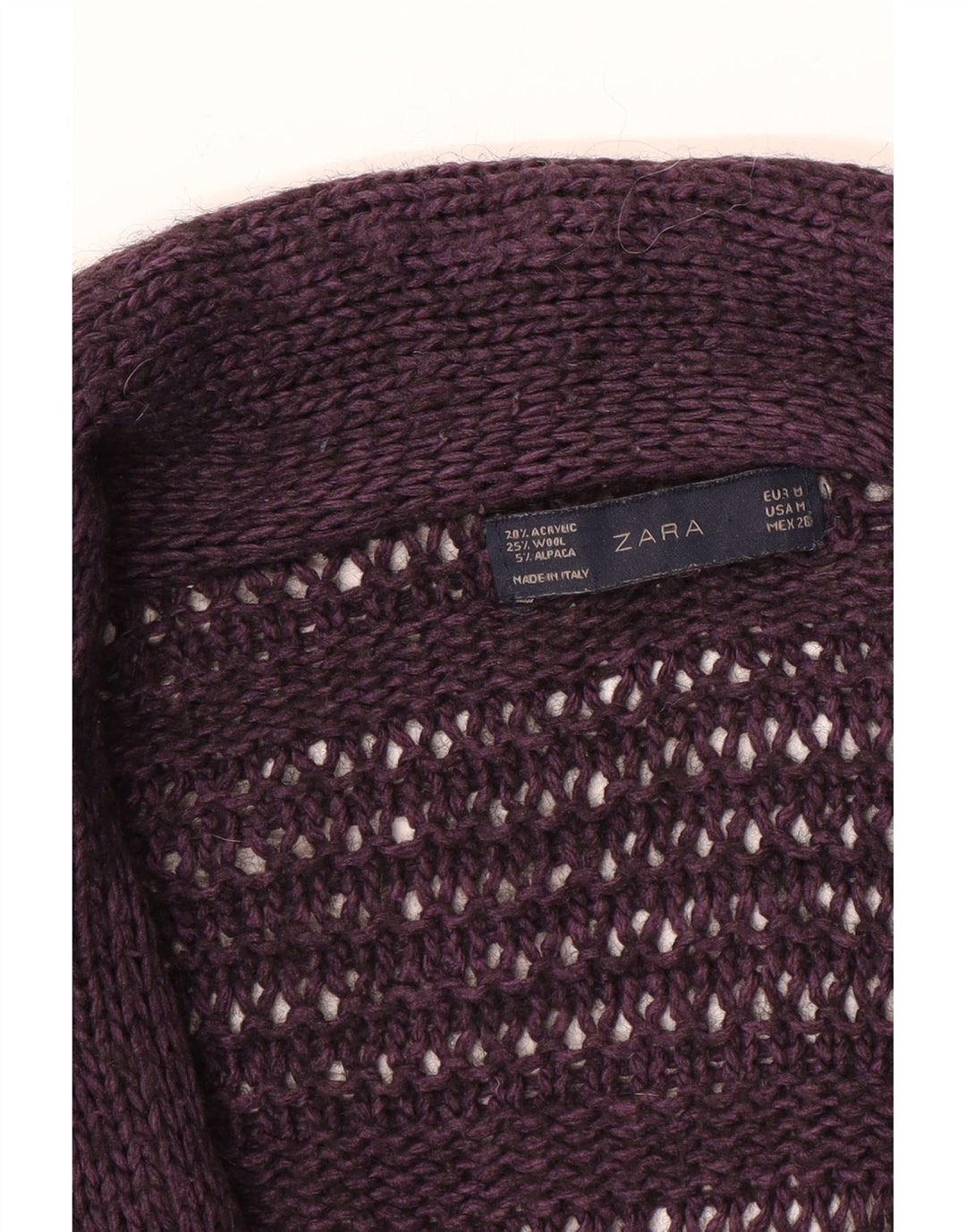 Zara Damen-Cardigan-Pullover UK 14 Mittellila Acryl