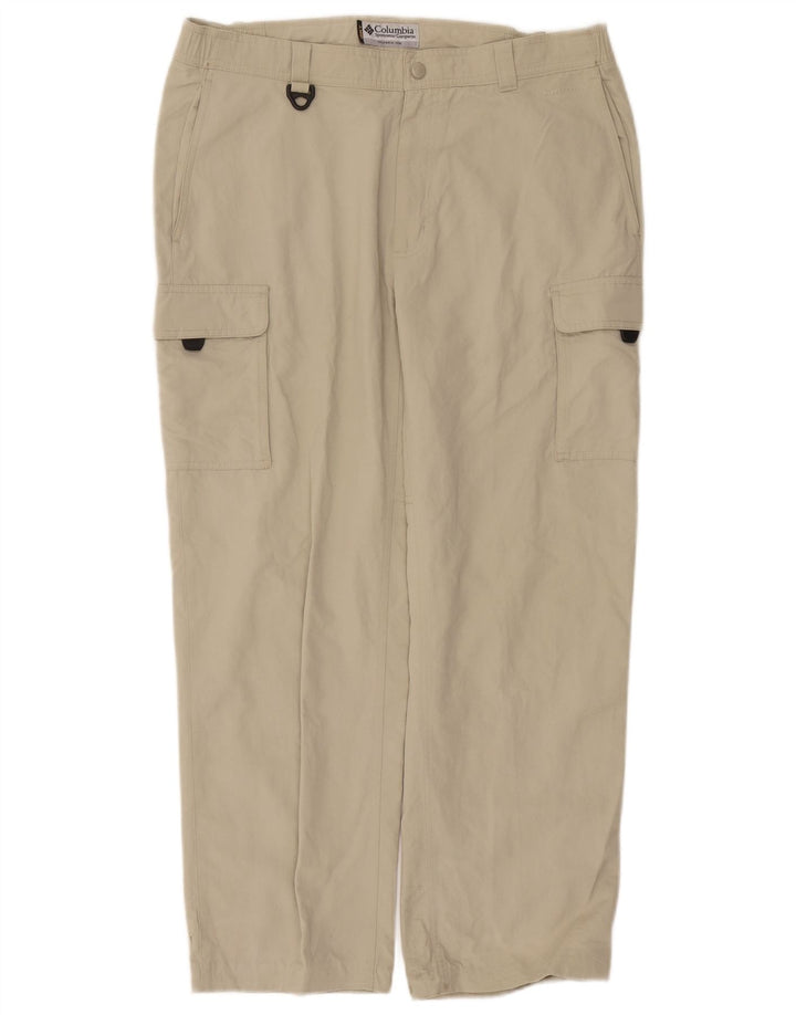 Columbia Herren gerade Cargohose Medium W30 L28 Beige Nylon