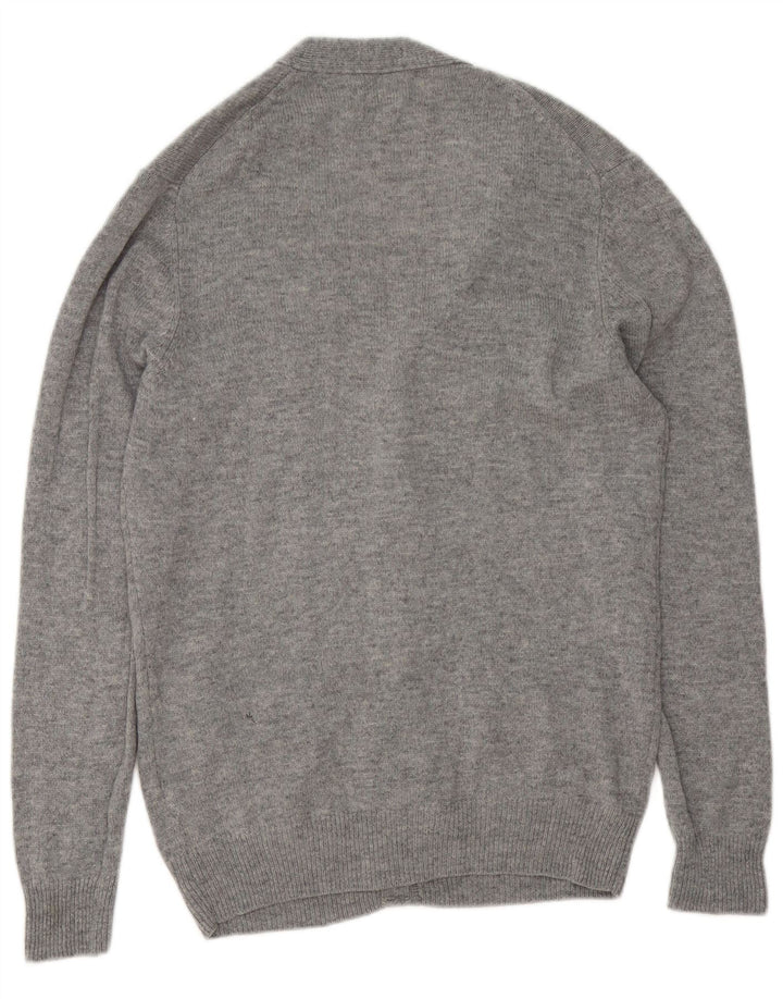 MARKS & SPENCER Herren-Strickjacke aus mittelgrau gefleckter Lammwolle