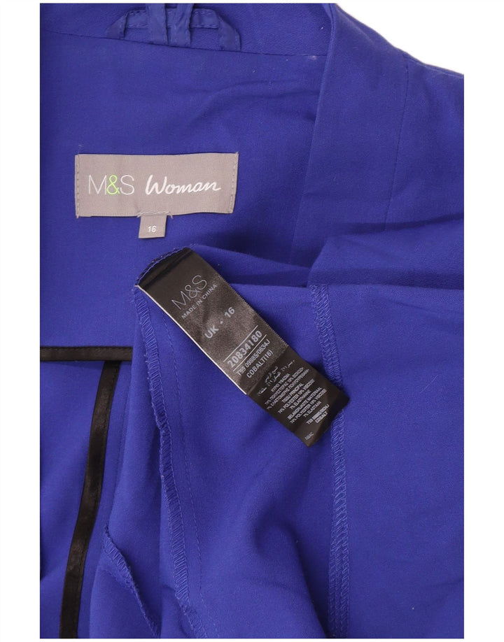 Marks & Spencer Offene Damen-Blazerjacke UK 16 Large Blau Polyester