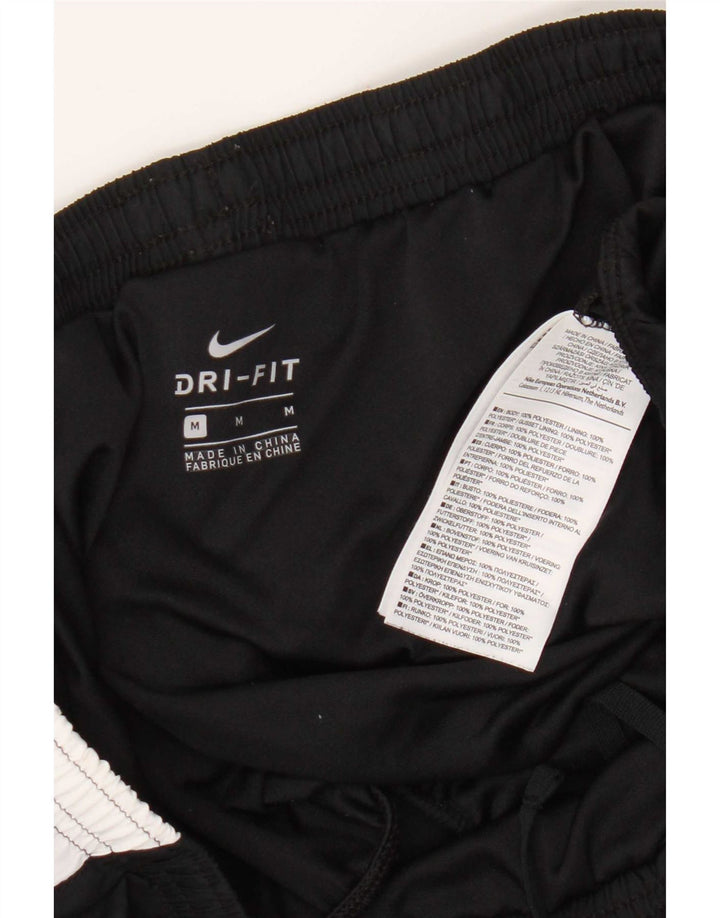 Nike Damen Dri Fit Sport Shorts UK 14 Mittelschwarzes Colourblock-Polyester