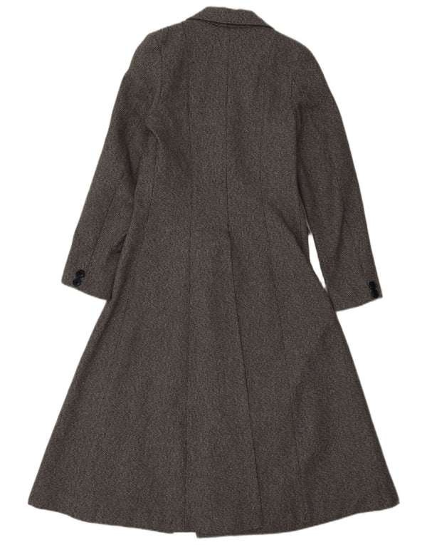 Vintage Womens Double Breasted Coat UK 10 Small Grey Wool