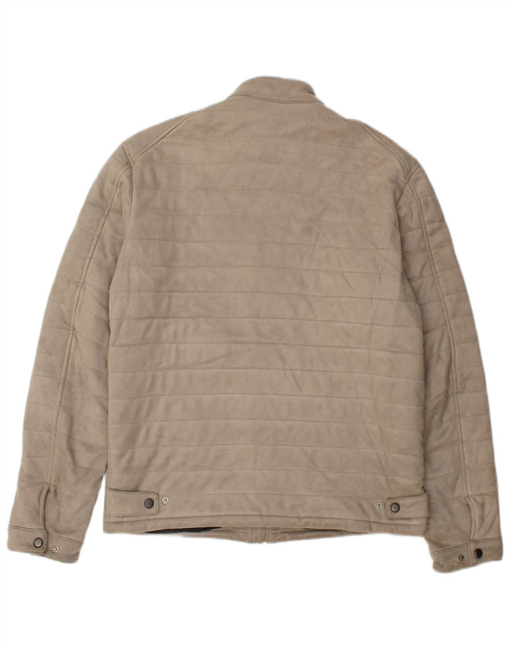 Zara Herren Bomberjacke UK 38 Medium Beige Polyester