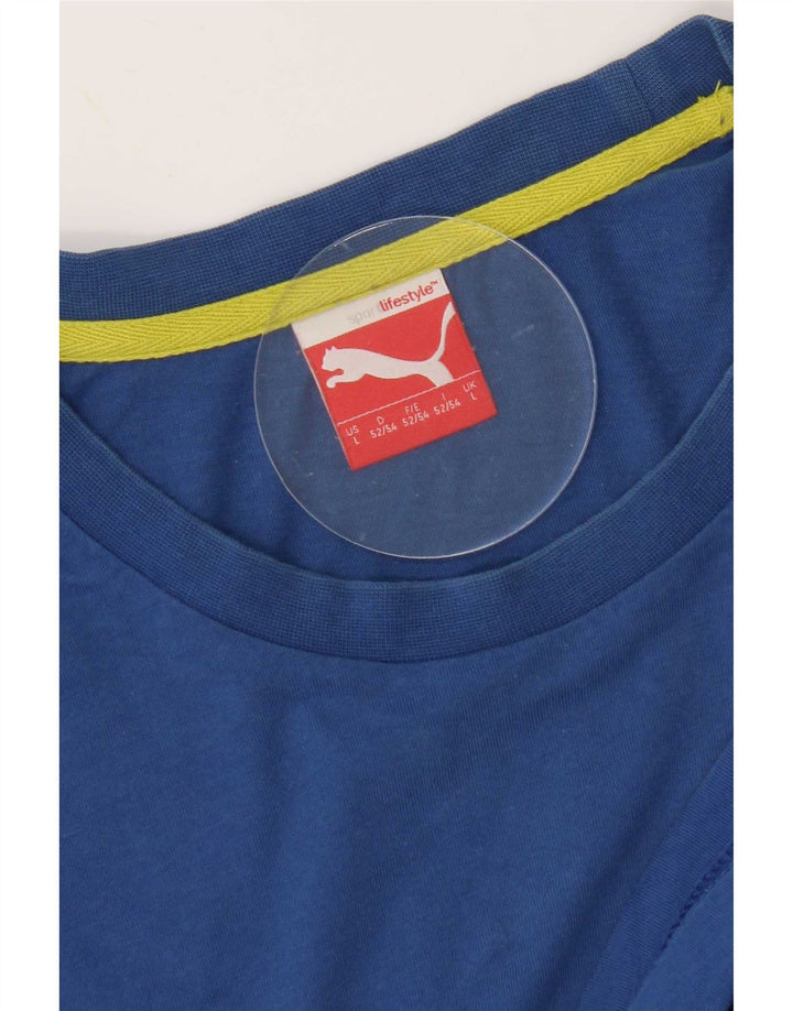 Puma Herren T-Shirt mit Grafik, Größe L, Blau