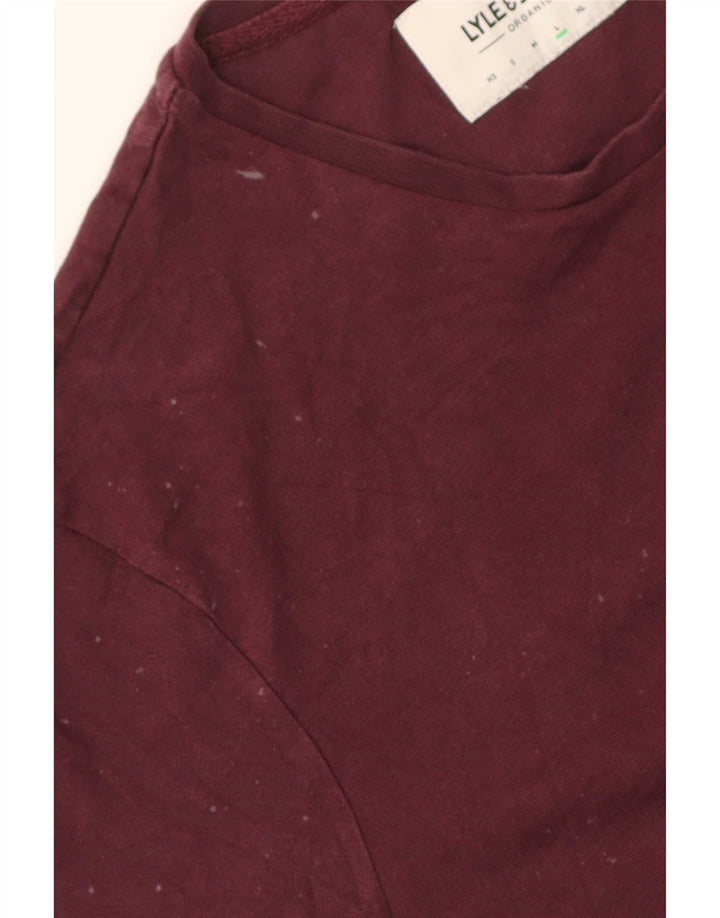 Lyle & Scott Herren T-Shirt Top Large Kastanienbraun Baumwolle