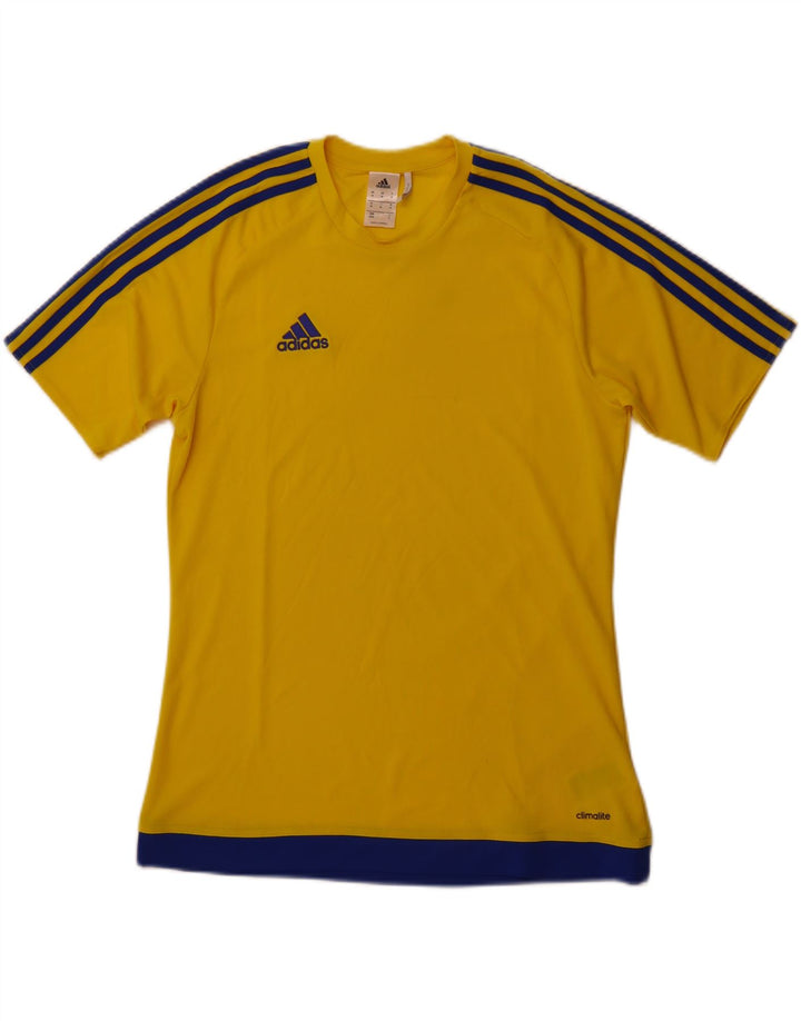 ADIDAS Herren Climalite T-Shirt Top Mittelgelbes Polyester