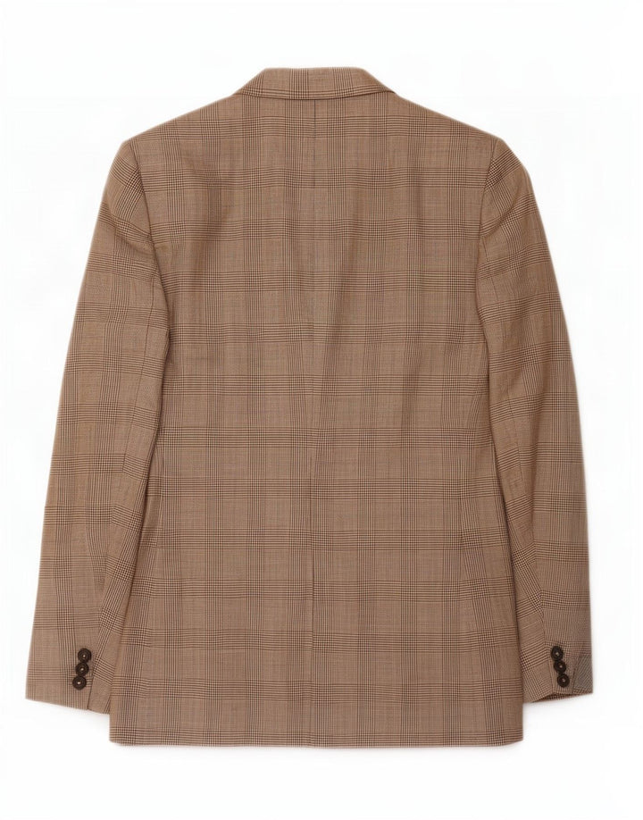 Marks & Spencer Herren-Blazer mit 2 Knöpfen, UK 40, Mittelbeige kariert