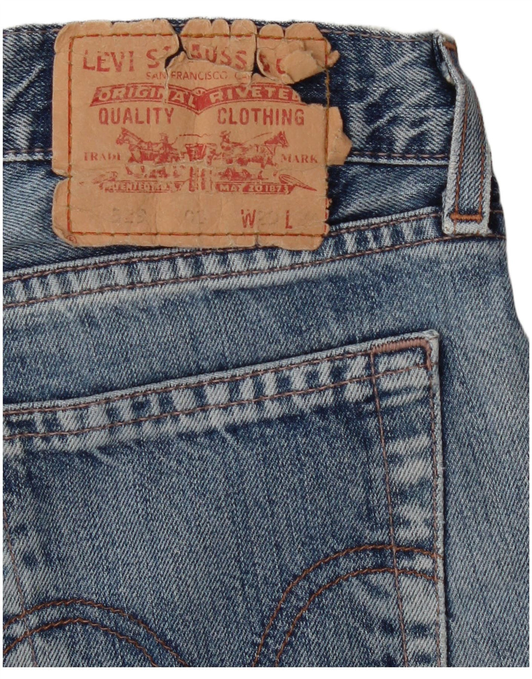 Levi's Herren Straight Jeans W29 L27 Blaue Baumwolle