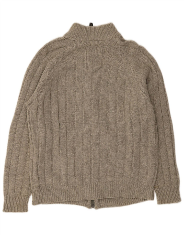 Avirex Herren-Cardigan-Pullover aus mittelgrauer Wolle