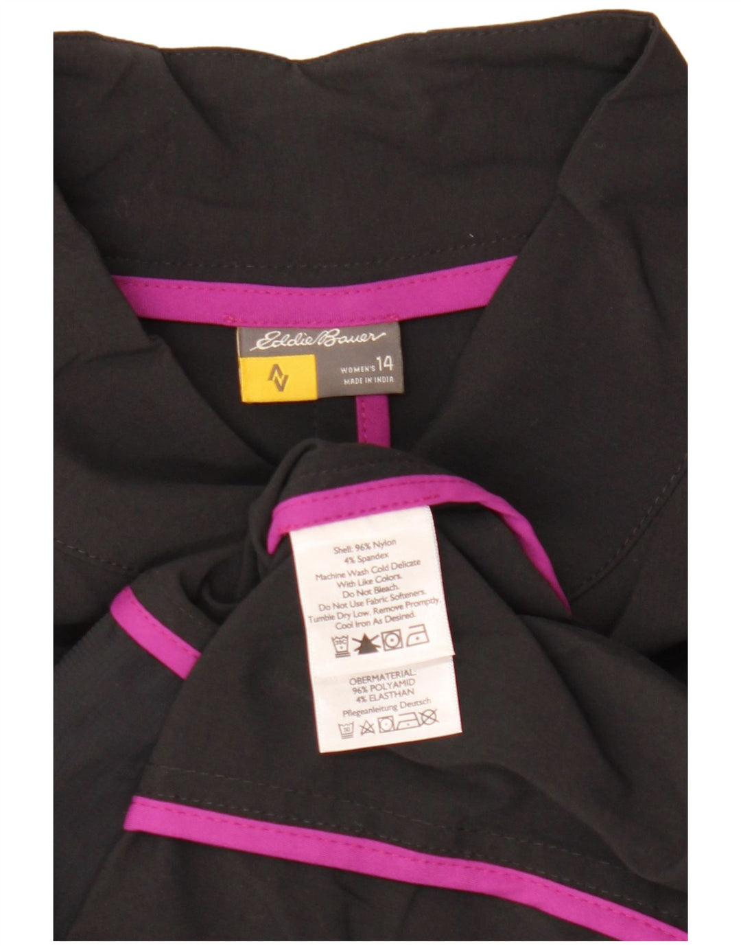 Eddie Bauer Damen Utility Jacke US 14 XL Schwarz Nylon
