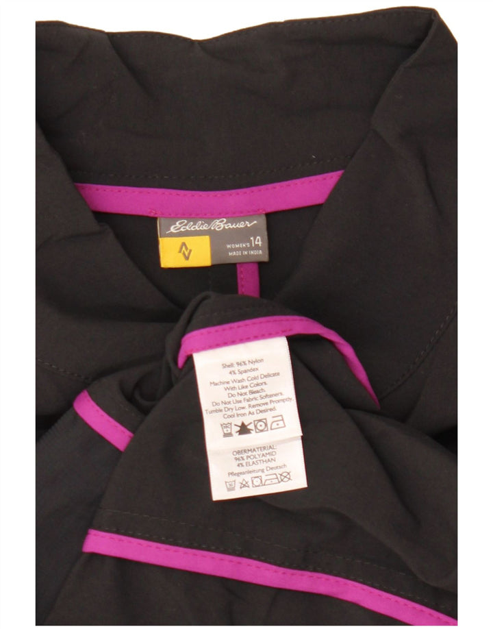 Eddie Bauer Damen Utility Jacke US 14 XL Schwarz Nylon